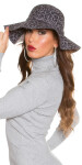 Trendy floppy Leo felt hat with ribbon Einheitsgroesse