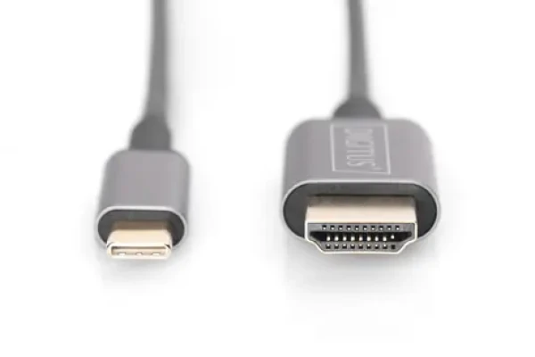 Digitus USB-C - HDMI adaptér čierna / 1,8 m / 4K/30Hz / kovové telo (DA-70821)