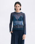 Thinking MU Tere Lotus Top NAVY XS