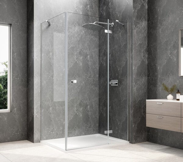 POLYSAN - GLOBE CHROME obdĺžniková sprchová zástena 1100x900, číre sklo, pravé GB1011-3315RC
