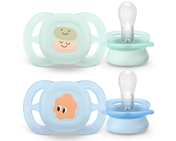 Philips Avent Ultra Štart SCF075/14 modrá, zelená / Cumlík s obrázkom / 0-2 mesiace / 2 ks