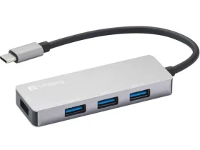 Sandberg Saver USB-C HUB strieborná / 1x USB 3.0 a 3x USB 2.0 (336-32)