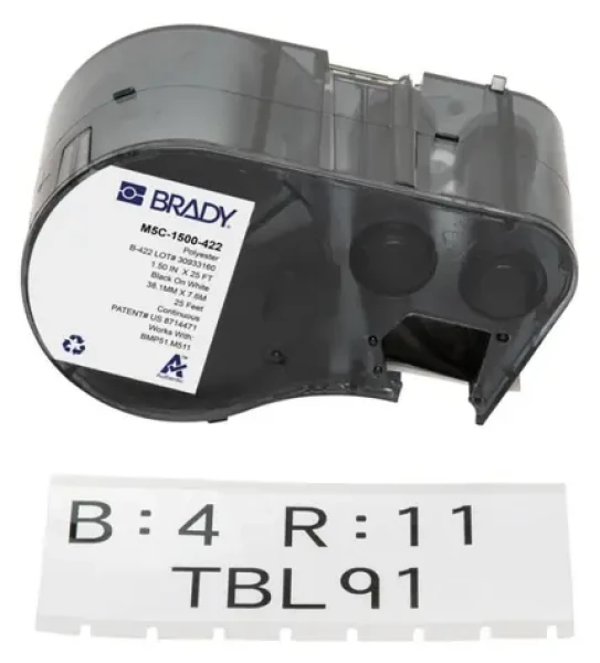 BRADY polyesterové panelové etikety pre M510/BMP51/BMP53/M511 / Etikety / Samolepiace / Polyester / Kontinuálne (M5C-1500-422)