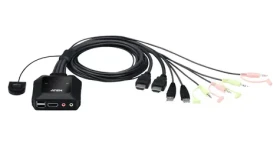 Aten 2- Port USB HDMI KVM / Káblový prepínač / 4K UHD / HDMI / USB / 1,2 m (CS22H-AT)