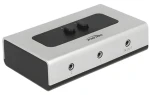 DeLock jack 3.5 mm 2 Port šedočierna / Prepínač / ručný / obojsmerný (87699)