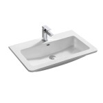 Mereo Siena, kúpeľňová skrinka s umývadlom z litého mramoru 81 cm, čierna mat CN441M