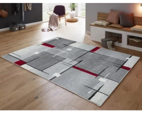 Koberec Thales 120x160 cm, šedo-červený%