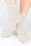 BEZTLAKOVÉ PONOŽKY HLADKÉ S VLNOU SB133 ecru 36-41