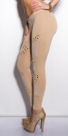 Sexy KouCla leggings with studs BEIGE M/L