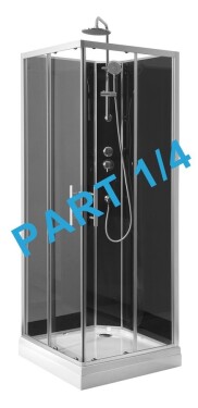 AQUALINE - GRANVIK sprchovací box 800x800x2180 komponent 1/4 sprchová vanička, biela 16-080-09-11-00