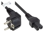 Good Connections Napájecí kabel Schuko - C15 černý / Napájecí kabel / úhlový 90° / 3 m / 10 A (P0150-S030)