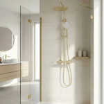 REA - Sprchová sada bez výtoku s termostatom Lungo Gold Brush REA-P6730