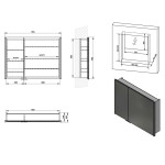 SAPHO - INTEGRA zápustná galérka s LED osvetlením, 95x70cm IN095