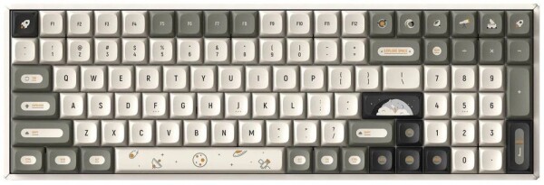 Ducky IQUNIX F97 Hitchhiker Wireless Gaming Tastatur, RGB - Moonstone-Switches