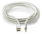 Nedis Profigold USB-C - 3,5mm jack strieborná / Redukcia / nylonový opletenec / 1 m (CCTB65940AL10)