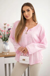 Košeľová blúzka s vyšívaným vzorom svetlo ružová UNI