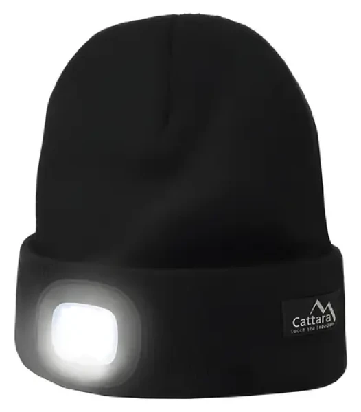 Cattara Čiapka BLACK s LED svietidlom USB nabíjanie / 4x45lm LED / 250 mA (14021)