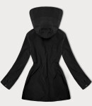 Tenká čierna dámska plus size bunda s ozdobnou podšívkou J Style (16M9258-392) odstíny černé 52