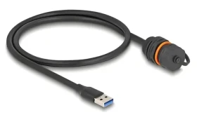 DeLock / Predlžovací kábel / USB Typ-A (M) - Typ-A (F) / 0,6 m / USB 3.2 Gen 1 (5 Gbps) / IP68 (88149)