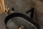 Laveo - Desna - keramické umývadlo na dosku 50x35, čierna mat VUD_B250