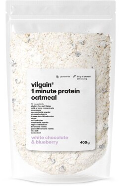 Vilgain Minútová proteínová kaša – biela čokoláda s čučoriedkami 400 g