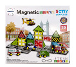 Mamido Mamido Magnetická stavebnica dopravné mesto 30 dielikov, 5x služobné vozidlá MT1438