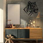 Veselá Stena Samolepka Profil Tigra Farba: šedá, Veľkosť: 80 x 80 cm