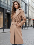 Dámsky zimný kabát klasický camel trenčkot FashionStreet NY0763z XL