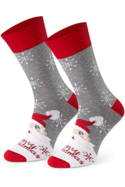 PÁNSKE VIANOČNÉ PONOŽKY 136 MELANŽOVĚ ŠEDÁ 41-43