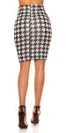 Sexy KouCla pencil skirt in houndstooth pattern blackwhite S