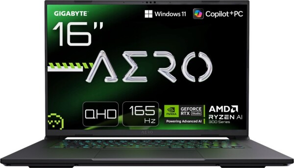 Gigabyte Gigabyte AERO X16 1VH-93EEC64AH | 16 " | IPS | AMD Ryzen Al 7 | 350 | 32 GB | DDR5 | Solid-state drive capacity 1000 GB | NVIDIA GeForce RTX 5060 | GDDR7 | 8 GB | Windows 11 Home | 802.11ax | Bluetooth version 5.2 | Keyboard language US inte...