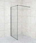 OLSEN SPA - Walk-in sprchovací kút ALGORA BLACK - FARBA rámu - Čierna, Rozmer A - 120, Rozmer C - 195, Smer zatvárania - Univerzálne Ľavé / Pravé, Výplň - Maľované bezpečnostné sklo - 6 mm OLBALGO120BC