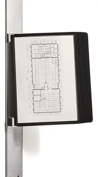 Durable VarioMagnetWall čierna / Magnetický nástenný držiak / 10x vrecko A4 (591801)