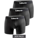 Pánske bavlnené boxerky 3-Pack Black - Levi's L