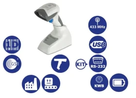 Datalogic QuickScan I QM2131 / 1D snímač čiarových kódov / 433MHz / Multi-IF / kolíska / biela (QM2131-WH-433)