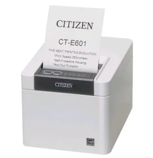 Citizen CT-E601 biela / pokladničná / 83mm / Termotlačiareň / 203dpi / USB / rezačka (CTE601XNEWX)
