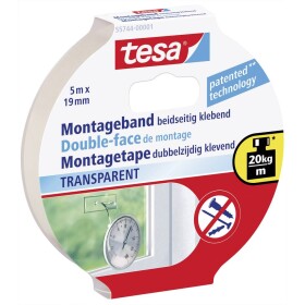 Tesa 55744-00001-02 montážna páska tesa® POWERBOND priehľadná (d x š) 5 m x 19 mm 1 ks; 55744-00001-02