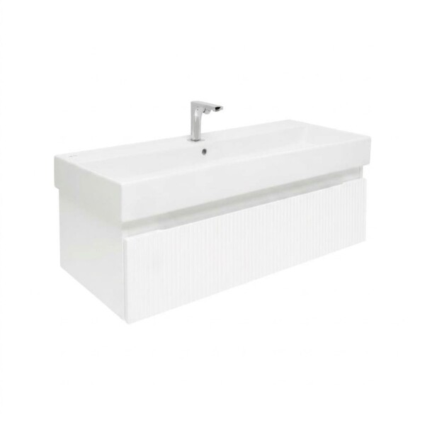 Kúpeľňová skrinka s batériou a umývadlom SAT Evolution 98x30x44, 8 cm biela mat SATEVO100WMU2BA SATEVO100WMU2BA