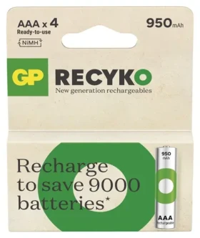 GP ReCyko AAA HR03 950mAh 4ks / Nabíjacie batérie / NiMH / 500+ nabíjacích cyklov (1032124090)
