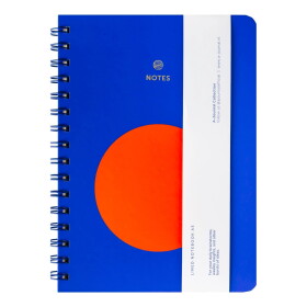 A-JOURNAL collection Linajkovaný zápisník v krúžkovej väzbe Blue / Orange A5