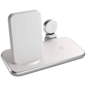 ZENS bezdrôtová indukčná nabíjačka Aluminium Series 4 in 1 Stand Wireless Charger + Watch ZEDC15W/00 Výstup Qi štandard, USB biela; ZEDC15W/00