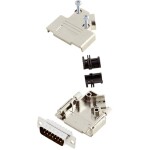 TRU COMPONENTS TCD45PKM15DBPK 7709060 sada D-SUB kolíkové lišty 45 ° Pólov: 15 spájkovaný 1 ks; 7709060