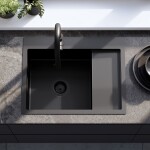 REA REA - Oceľový drez Fin Black s kuchynskou batériou KPL-96014