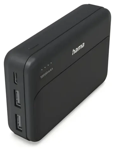 HAMA Pocket 10 čierna / Powerbanka / 10000 mAh / 2x USB-A / 5V / 2.1A (201770)