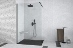 BESCO - Walk-in sprchovací kút AVEO BLACK - FARBA rámu - Čierna, Pevná stena - Bez pevnej steny, Rozmer A - 90, Rozmer C - 195, Výplň - Číre bezpečnostné sklo - 8 mm BCAVEO90BL