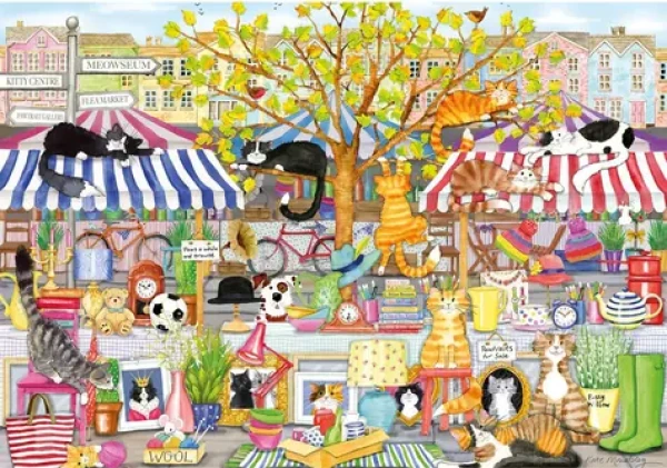 GIBSONS Puzzle Mačacie pouličné trh XXL