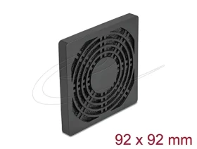 DeLock Vetracia mriežka s prachovým filtrom čierna / Príslušenstvo / 92 x 92 mm (67312)