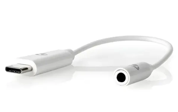 Nedis Adaptér USB-C na jack 3,5 mm biely / Adaptér / USB-C (M) - 3,5 mm jack (F) / 15 cm (CCBW65950WT015)