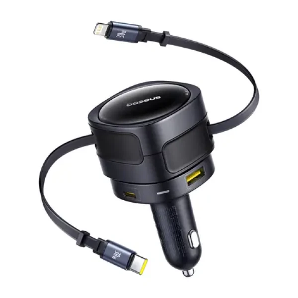 Baseus Enjoyment Max C00035507121-02 čierna / Nabíjačka do auta / 2x USB-C + kábel USB-C a Lightning / 90W (C00035507121-02)