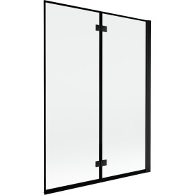 MEXEN - MIST vaňová zástena 130x150 cm 6mm 2-s, čierna, okraj, pravá 8A9-130-002-70-70-P